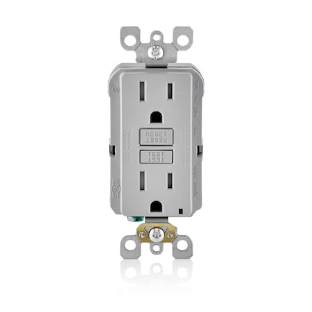 Leviton Leviton SmartlockPro 15 amps 125 V Duplex Light Gray GFCI Outlet 5-15R 1 pk GFTR1-0LG
